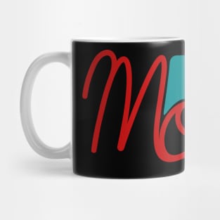 Moo1 red & turquoise Mug